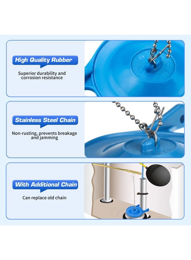 Ullnosoo Gerber Toilet Flapper Replacement, 3 inch Toilet Stopper Kit for Gerber 99-788 with 2 Toilet Handle Chains Fits 3 inch Toilet Flush Valve, Water Saving, Easy to Install - Image 2
