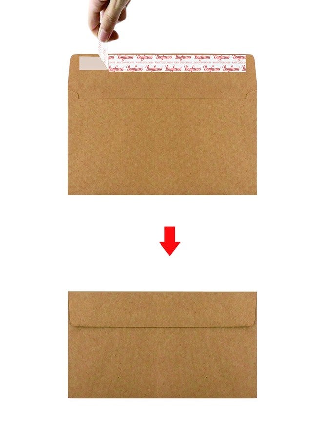 Bonfasvo 120 Pack #10 Brown Kraft Security Envelopes 4-1/8 x 9-1/2 inches Self Seal - Image 3