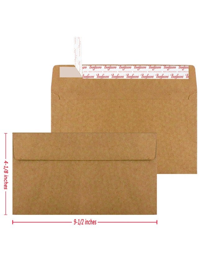 Bonfasvo 120 Pack #10 Brown Kraft Security Envelopes 4-1/8 x 9-1/2 inches Self Seal - Image 2