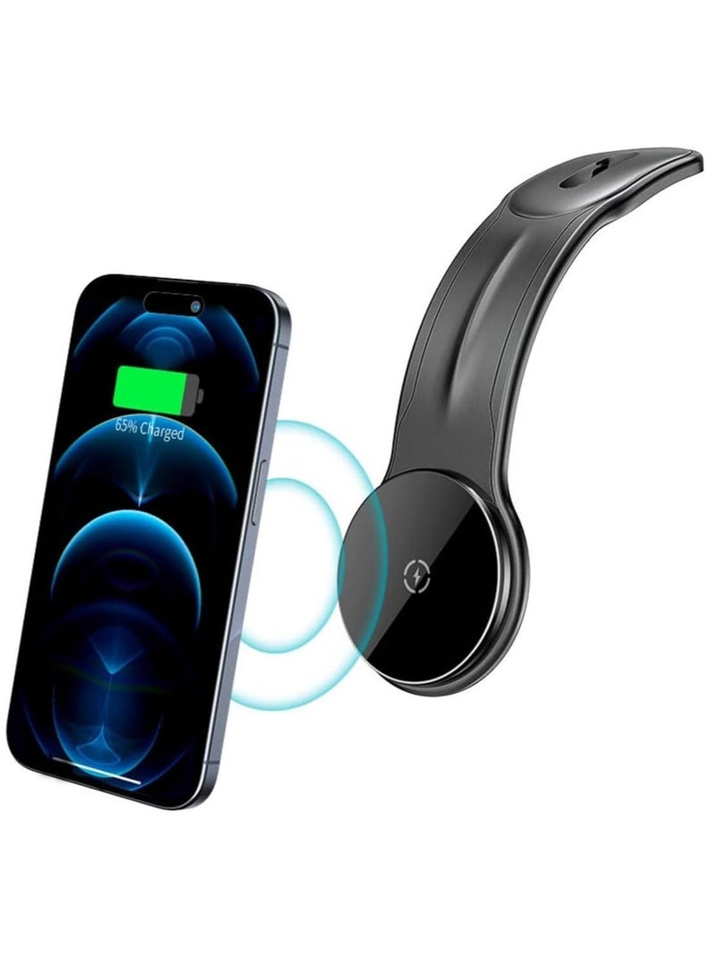 JAJEEK D21 Fast Wireless Charger Magnetic Car Holder – 15W Wireless Charging for iPhone & Android, Auto-Aligning Magnetic Mount, Qi-Certified, Dashboard & Vent Mount (Black) - Image 2