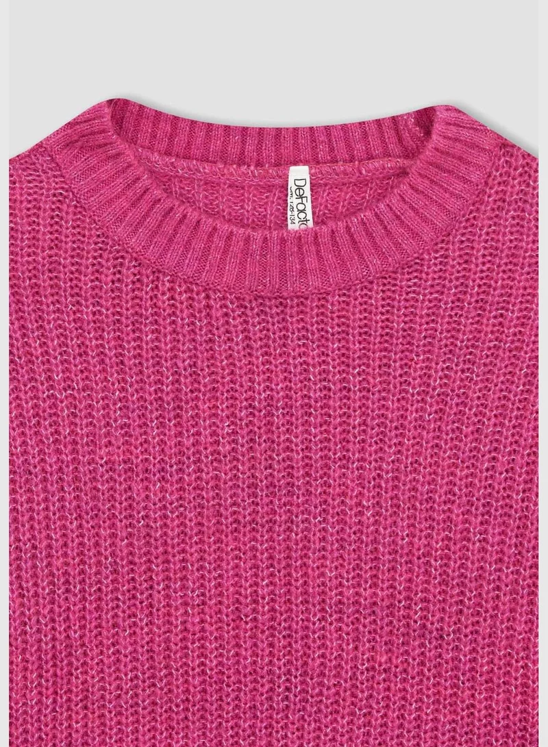 DeFacto Girl Crew Neck Long Sleeve Tricot Pullover