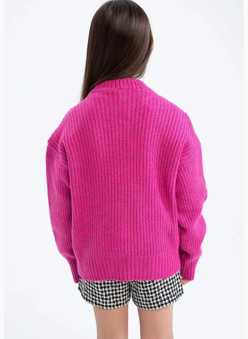 DeFacto Girl Crew Neck Long Sleeve Tricot Pullover
