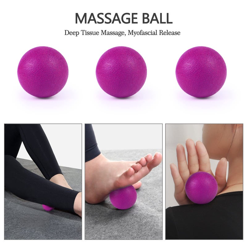 JOYENERGY 5 in 1 Foam Roller Set, Trigger Point Foam Roller Patented, Massage Stick, Massage Ball, Resistance Band for Deep Muscle Massage Pilates Yoga, Fitness Exercise for Whole Body - Image 4