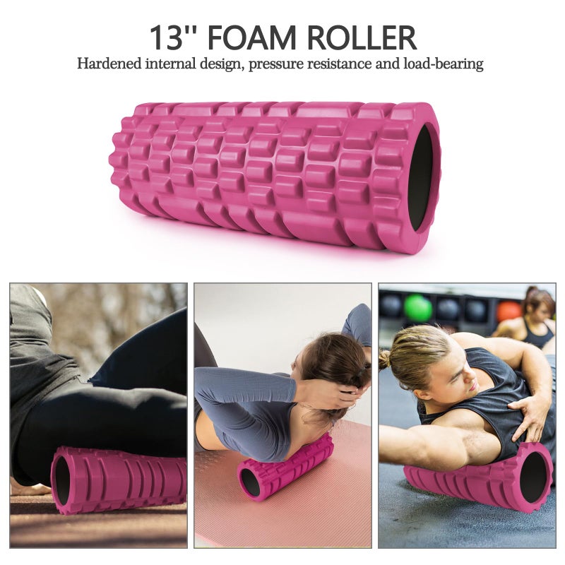 JOYENERGY 5 in 1 Foam Roller Set, Trigger Point Foam Roller Patented, Massage Stick, Massage Ball, Resistance Band for Deep Muscle Massage Pilates Yoga, Fitness Exercise for Whole Body - Image 2