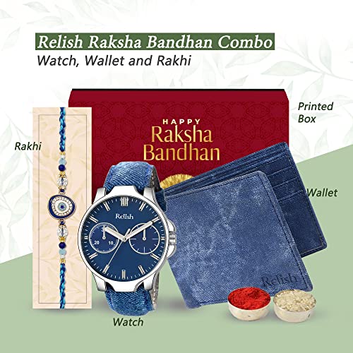 Relish Analog Watch, Wallet, Rakhi, Roli-Chawal | Rakhi Gift for Brother | Rakshabandhan Gift Combo Set - Image 2