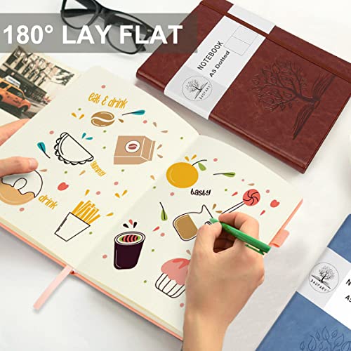 Daofary Dotted Journal Notebook with Pen Holder— A5 Dot Grid Notebook with 160 Pages 100gsm Thick Paper, Hardcover Dotted Journal with Pocket 8.4 x 5.7 in (Pink) - Image 5