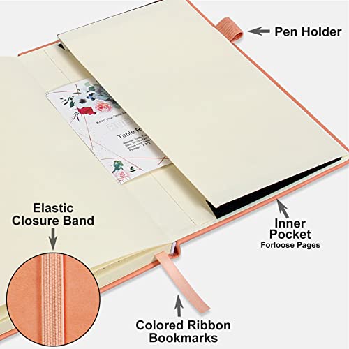 Daofary Dotted Journal Notebook with Pen Holder— A5 Dot Grid Notebook with 160 Pages 100gsm Thick Paper, Hardcover Dotted Journal with Pocket 8.4 x 5.7 in (Pink) - Image 4