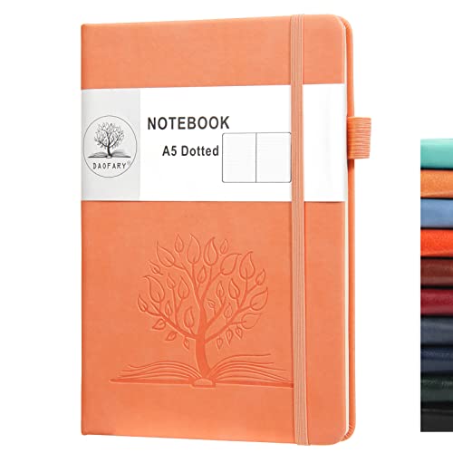 Daofary Dotted Journal Notebook with Pen Holder— A5 Dot Grid Notebook with 160 Pages 100gsm Thick Paper, Hardcover Dotted Journal with Pocket 8.4 x 5.7 in (Pink) - Image 1