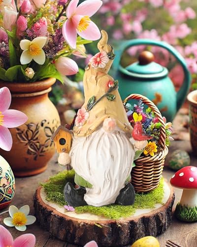 GoGnome Hand-Painted Resin Garden Gnome with Cardinal Figurine - 6.5" Summer and Spring Decorations for Home Decor and Yard - Gnome Gifts for All Ages (Yellow) - Image 5