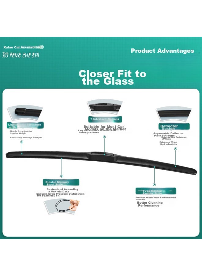 XUFENG Xufeng Car Accessories (xufeng) Changan Yidong Windshield Wipers For 2012-2017 Yidong Xt, Specialized Boneless Wiper Blades, Original - Talled, One Pair  - Image 4