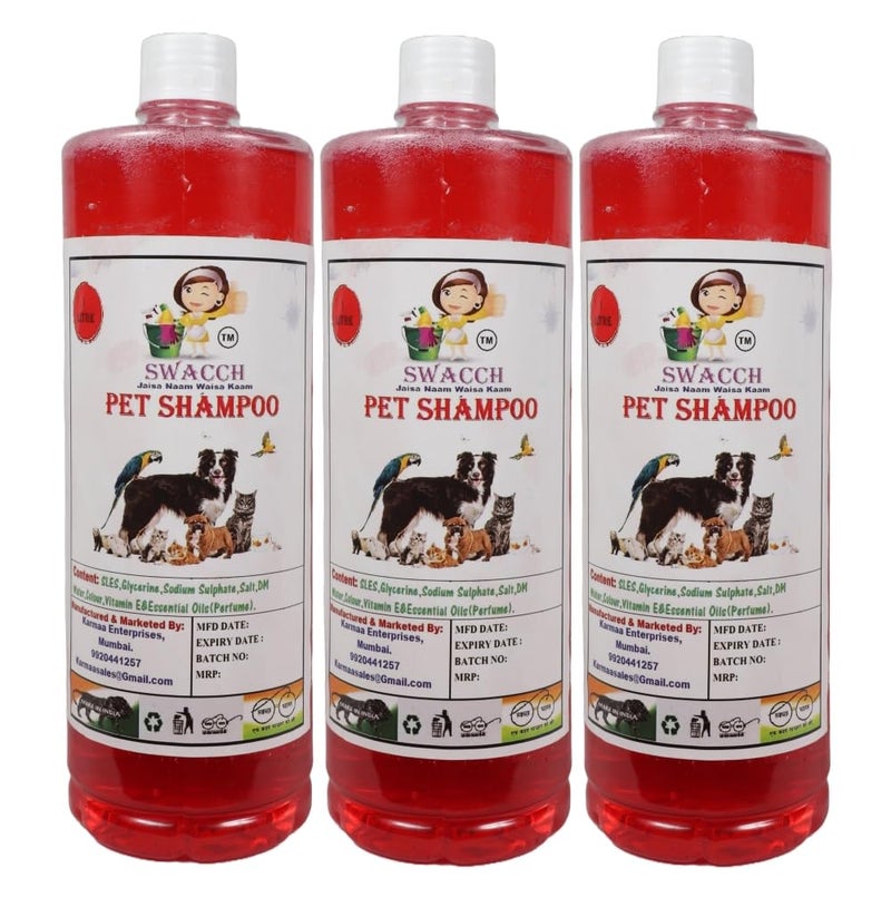 swacch Shampoo | Puppy Safe Shampoo | PH Balanced | Pet Shampoo 1 Litre Pack of 3 Jasmine + | O PVC Ring Rubber Chew Toy | Teething Chew Toy I Dental Teething I Durable I Combo Pack - Image 2