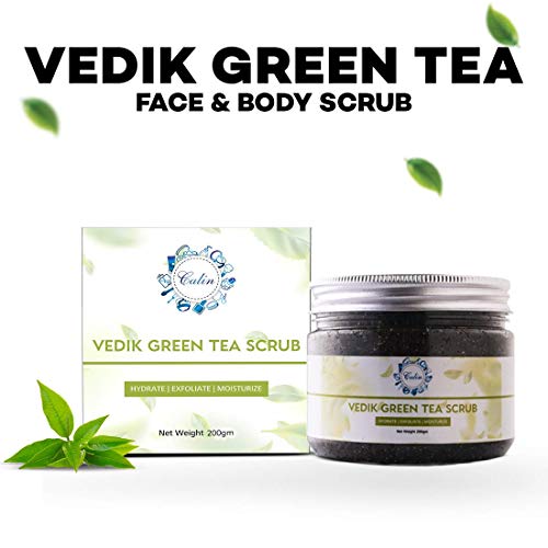 Calin Vedik Green Tea Body Scrub, 200 ml - Image 2