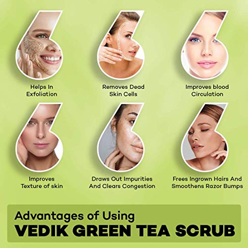 Calin Vedik Green Tea Body Scrub, 200 ml - Image 4