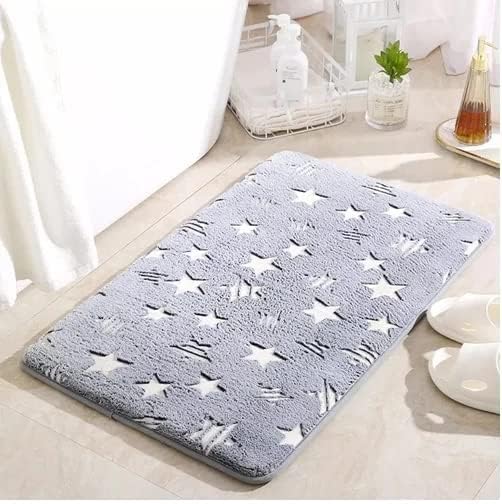 BIRZAR Radium Mat Dark in Glow Dor Mat Microfiber NonSlip Kitchen Floor Mat Soft Washable Luminous Bathroom Mat Bedroom livingroom Doormat Pack of 1 - Image 1