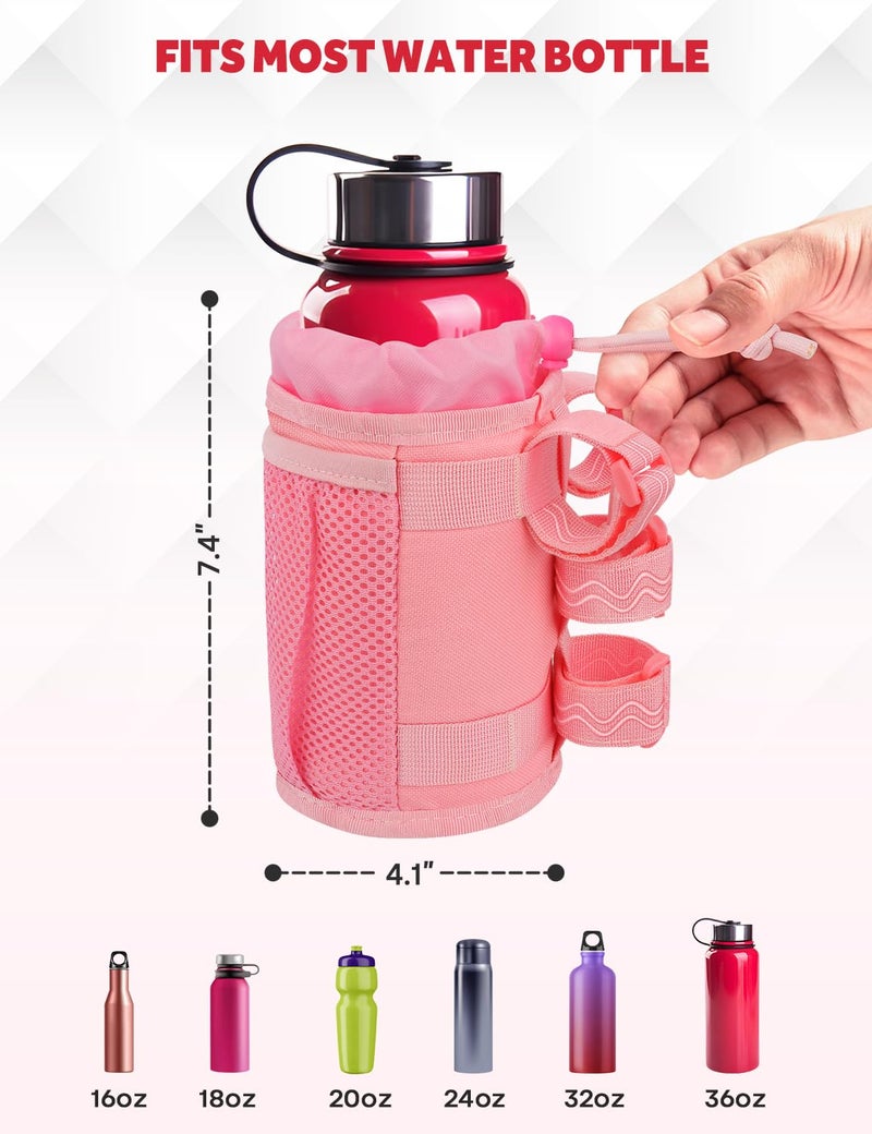 WUVOP Bike Cup Holder, Water Bottle Holder Handlebar for Bike with Mesh Pockets, Universal Fabric Bicycle Water Bottle Drink Cup Cage for Cruiser Bikes, Scooter, Mountain MTB, Stroller, Wheelchair, Boat - Image 4