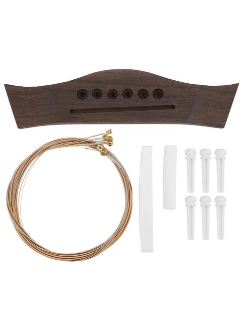 Guitar Bridge Set String Stud Bovine Bone Nut Saddle Stringed Instrument Replacement Parts