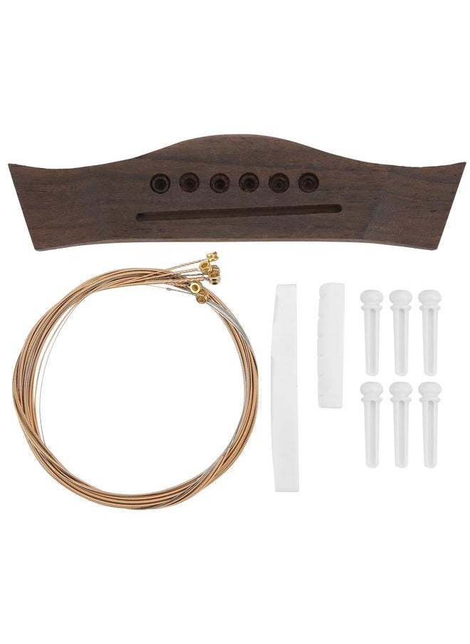 Thoraya - Guitar Bridge Set String Stud Bovine Bone Nut Saddle Stringed Instrument Replacement Parts - Image 1
