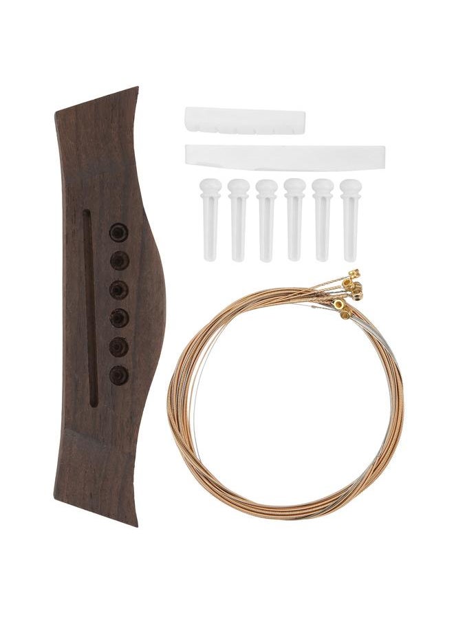 Thoraya - Guitar Bridge Set String Stud Bovine Bone Nut Saddle Stringed Instrument Replacement Parts - Image 1