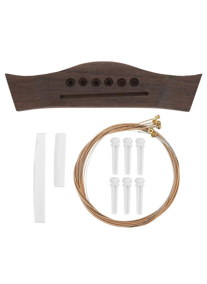 Thoraya - Guitar Bridge Set String Stud Bovine Bone Nut Saddle Stringed Instrument Replacement Parts - Image 1