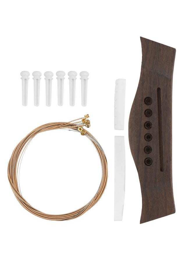 Thoraya - Guitar Bridge Set String Stud Bovine Bone Nut Saddle Stringed Instrument Replacement Parts - Image 1