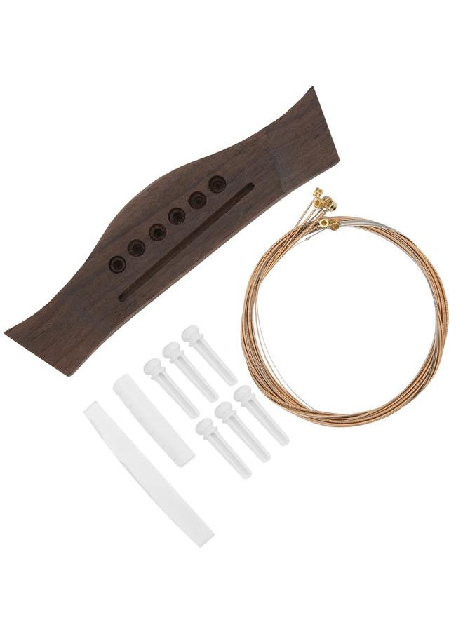 Thoraya - Guitar Bridge Set String Stud Bovine Bone Nut Saddle Stringed Instrument Replacement Parts - Image 1