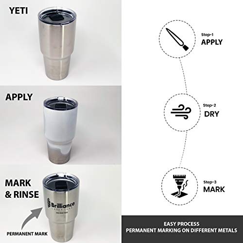 Brilliance Laser Inks 50 Grams Black Metal Marking Powder with Foam Brush | Permanent Durable High Contrast Laser Engraving Accessories for Fiber, YAG, and CO2 Laser Engraver BLI101MBPWD50 - Image 4