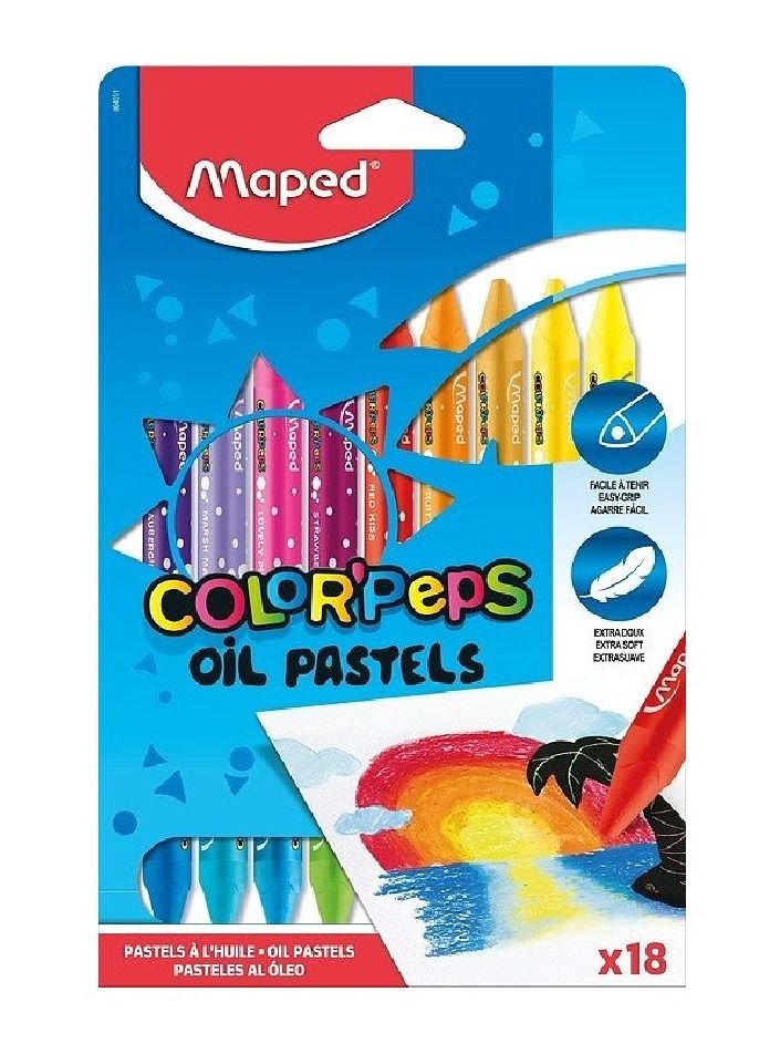 Maped 18-Piece Oil Pastels Multicolour