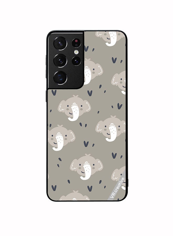 VR CREATIVE Protective Case Cover For Samsung Galaxy S21 Ultra 5G Elephant Design Multicolour - Image 1