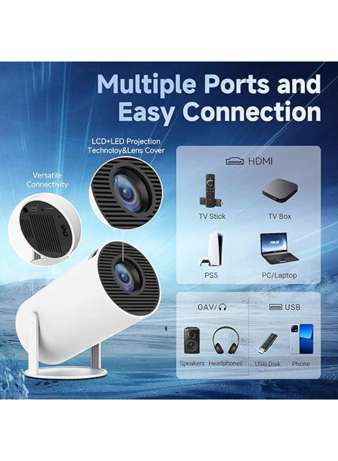 Mini 4K Projector – Smart Portable Android 11 Projector with 1080P Full HD, WiFi 6, Bluetooth 5.0 – 130" Display – Built-In Netflix & Apps – Home Cinema On-the-Go - Image 5