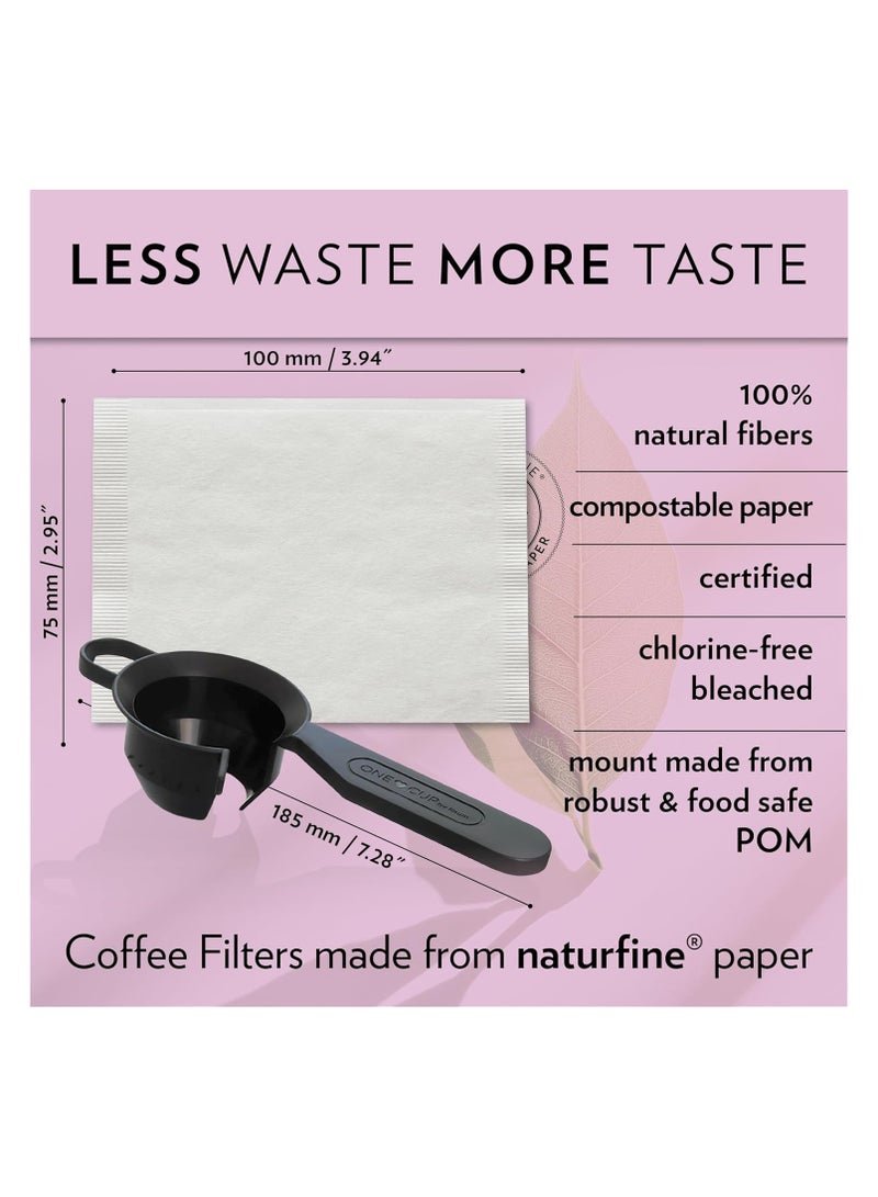 Finum Set of 60 One Cup Coffee Filters + Holder - 60 Coffee Filters for the Cup + Holder, Paper Filter, Filter for Coffee Powder, 60 Cup Filters, Coffee Maker for Cups - 1 Piece/60 Filters - Image 5