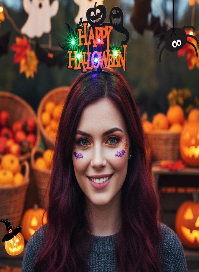 ايفينت طوق رأس مضيء للهالوين من إيرنت، مزود بإضاءة LED سوداء على شكل شبح وخفاش، طوق شعر متوهج، زينة لحفلات الهالوين، إكسسوارات شعر للنساء - Image 2