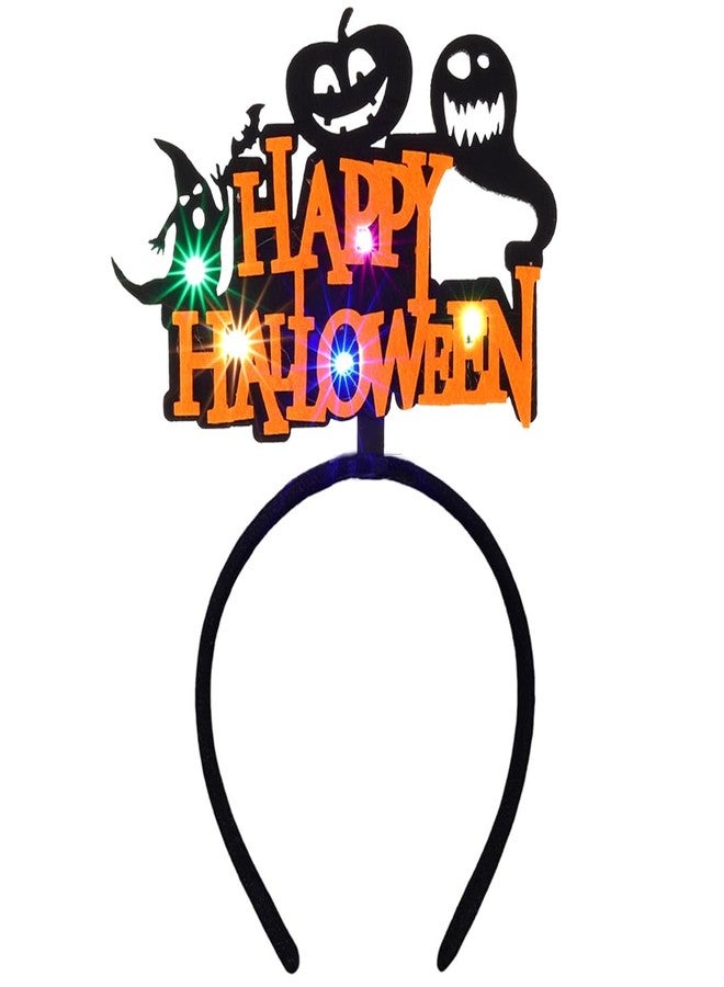 ايفينت طوق رأس مضيء للهالوين من إيرنت، مزود بإضاءة LED سوداء على شكل شبح وخفاش، طوق شعر متوهج، زينة لحفلات الهالوين، إكسسوارات شعر للنساء - Image 1