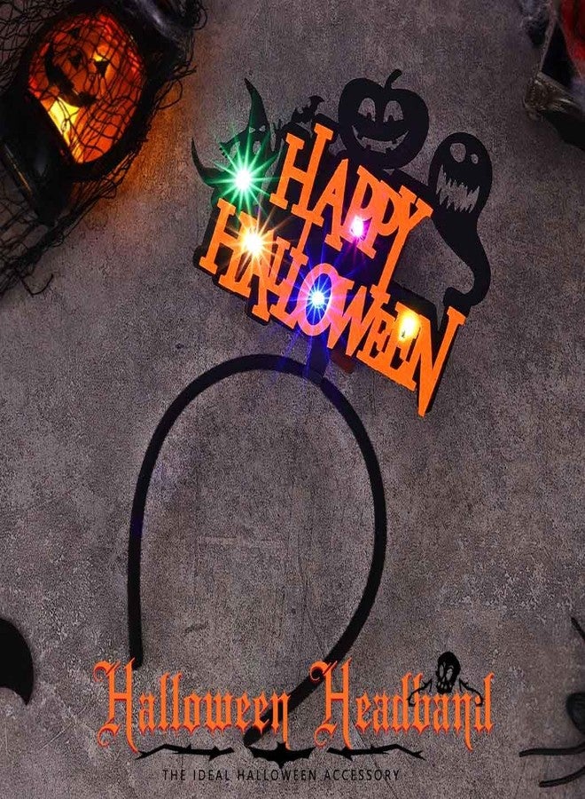 ايفينت طوق رأس مضيء للهالوين من إيرنت، مزود بإضاءة LED سوداء على شكل شبح وخفاش، طوق شعر متوهج، زينة لحفلات الهالوين، إكسسوارات شعر للنساء - Image 3