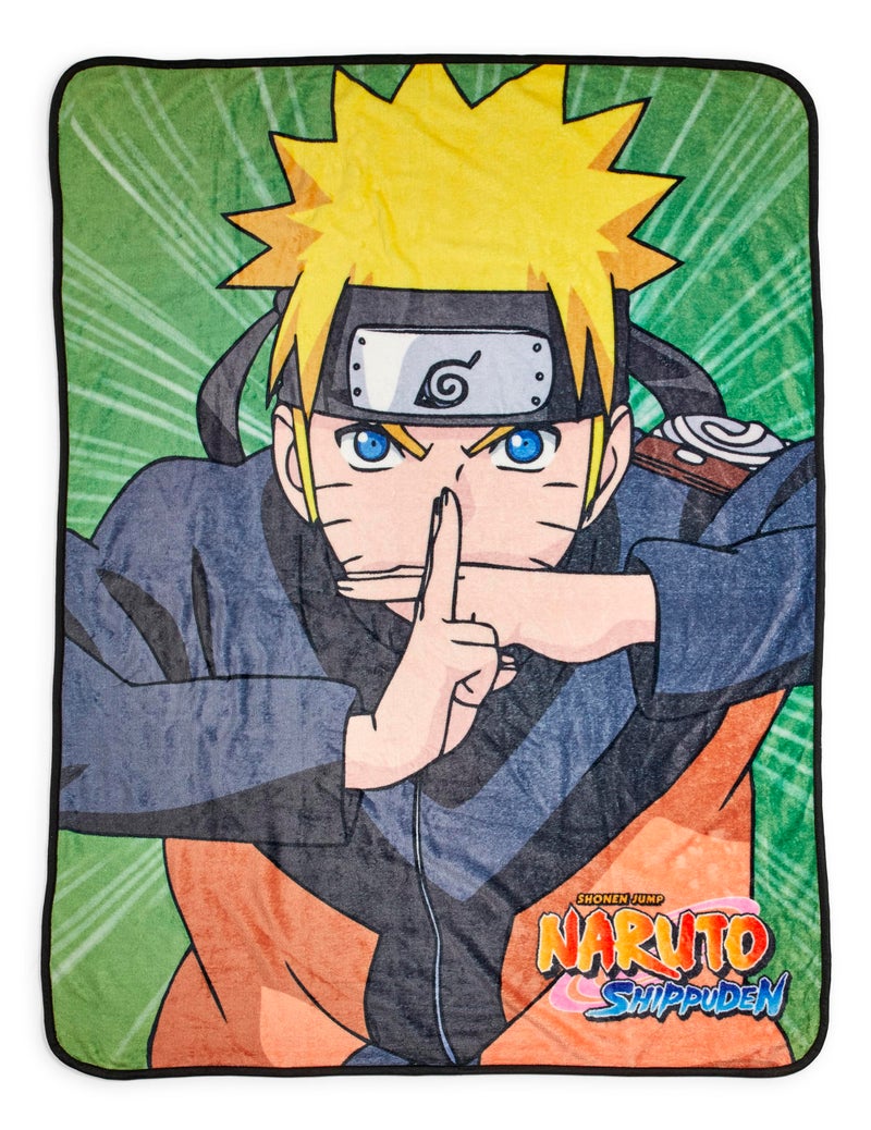 JUST FUNKY Naruto Shippuden Naruto Uzumaki character Fleece Throw Blanket  60 x 45 Inches - Image 1