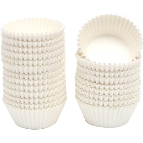 qiqee 600 Count Large Size Cupcake Liners White Muffin Liners Food Grade Jumbo Baking Cups Paper No SmellsLarge Size