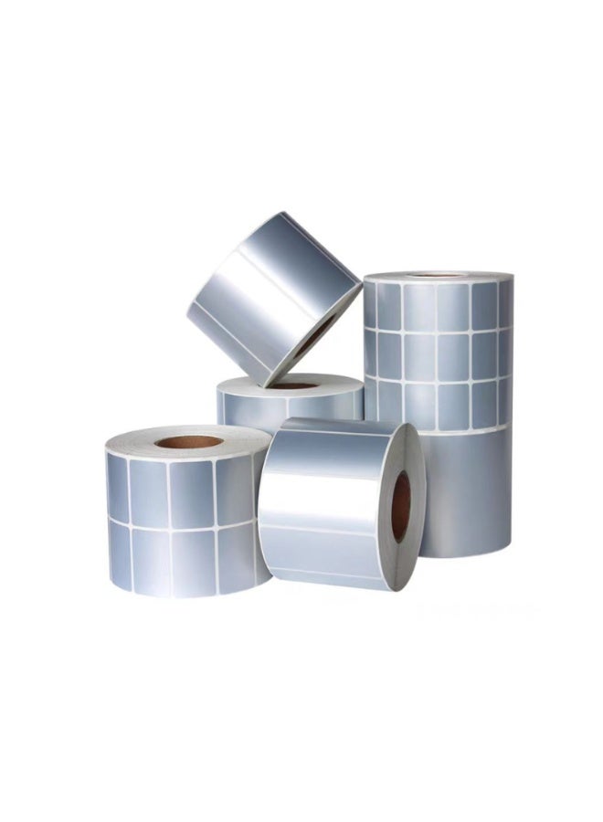 Kalon 70x50 Industrial-Grade Silver PET  500 stickers Label Roll – Matte Finish, Oil & Heat Resistant, Tear-Proof, Self-Adhesive Stickers - Image 1
