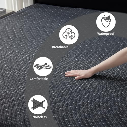BEDLORE Queen Mattress Protector, Waterproof Noiseless Mattress Cover with Deep Pocket for 6-18 inches Mattress, Soft Breathable Mattress Pad Machine Washable (Dark Gray) - Image 2