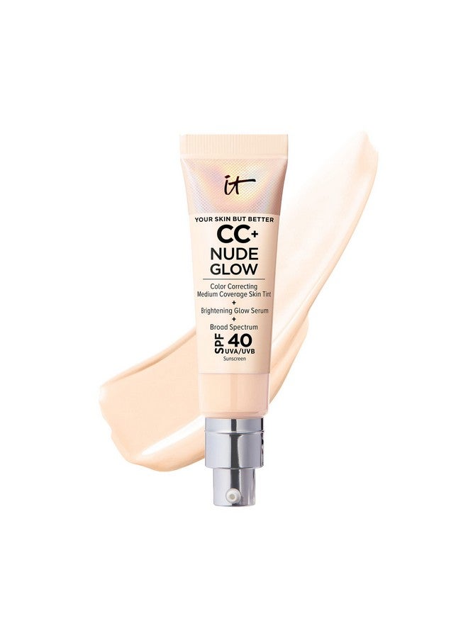 IT Cosmetics CC+ Nude Glow Lightweight Foundation + Glow Serum with SPF 40 - With Niacinamide, Hyaluronic Acid & Green Tea Extract - Fair Light - 1.08 fl oz - Image 1