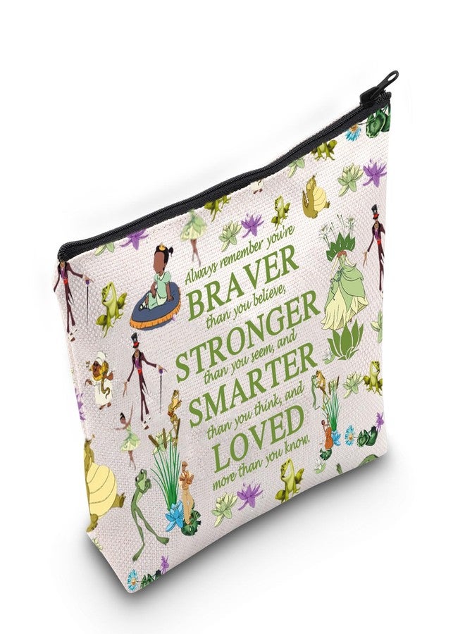 MEIKIUP Frog Makeup Bag Frog Travel Cosmetic Bags You are Braver Stronger Smarter Than You Think Zipper Pouch (Frog-P Always Bag) - Image 1