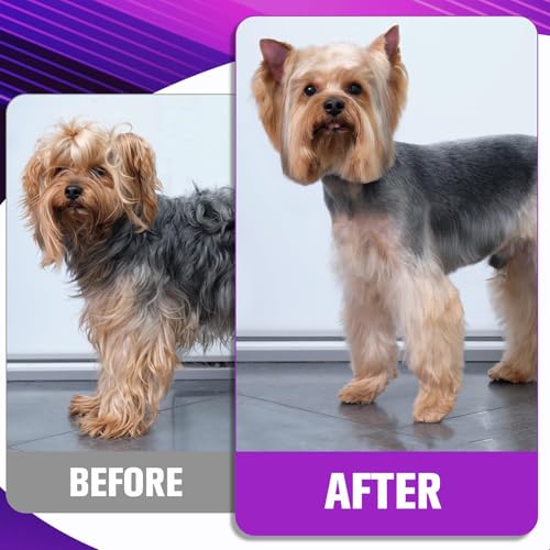Wenshall Professional Dog Grooming Scissors Set - 6.5" Thinning, 7" Straight, 7" Up-Curved, 7" Down-curved Scissors and Comb for Dog Cat Pet (Purple) - Image 3
