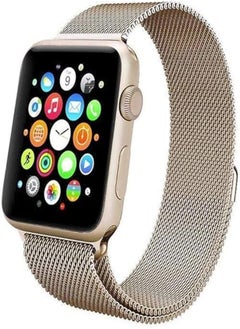 Generic Magnetic milanese loop stainless steel band for smart apple iwatch 42mm/44mm - gold