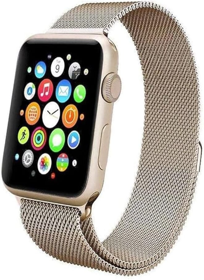 Generic - Generic Magnetic milanese loop stainless steel band for smart apple iwatch 42mm/44mm - gold - Image 1