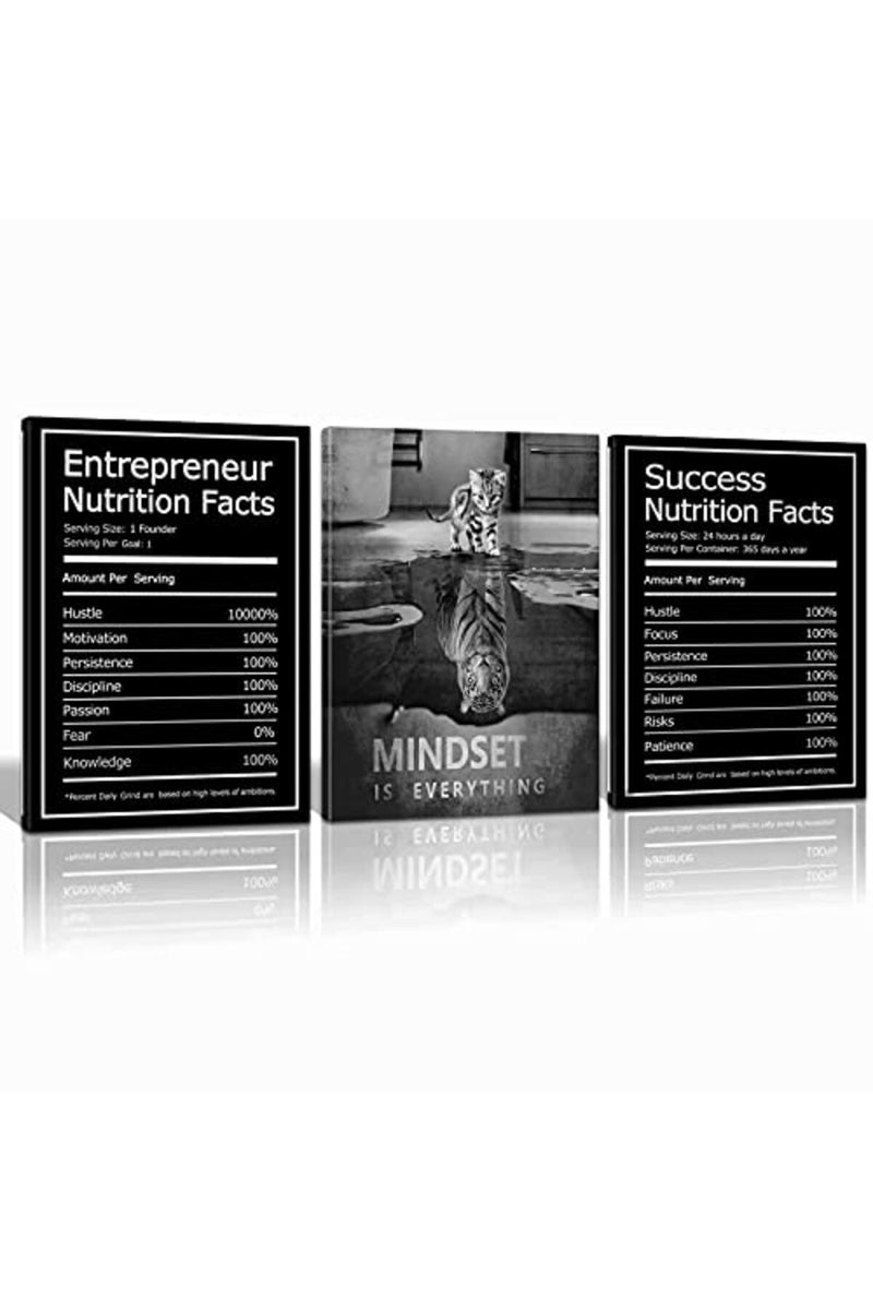 KAWAHONE Motivational Mindset Canvas Wall Art - Image 1
