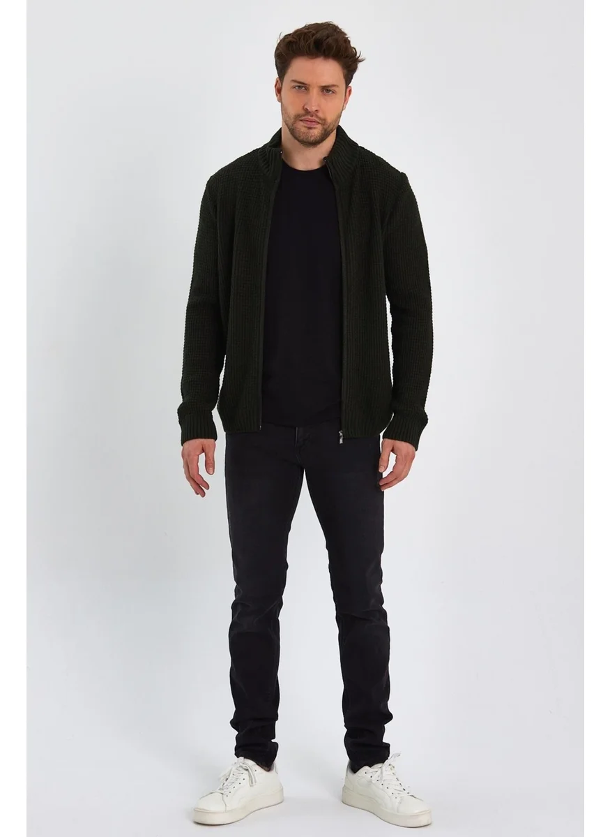 Alexander Gardi Turtleneck Zippered Knit Cardigan (E22-5714)