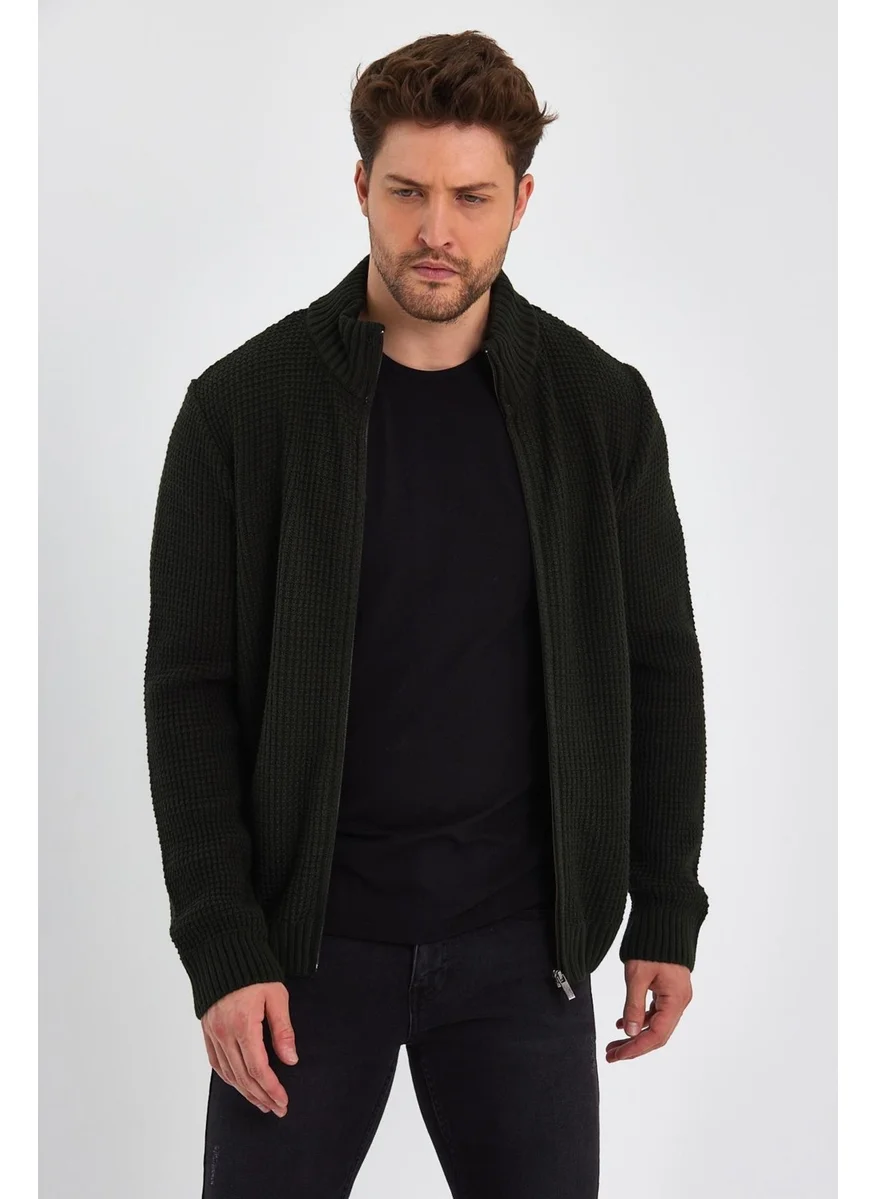 Alexander Gardi Turtleneck Zippered Knit Cardigan (E22-5714)