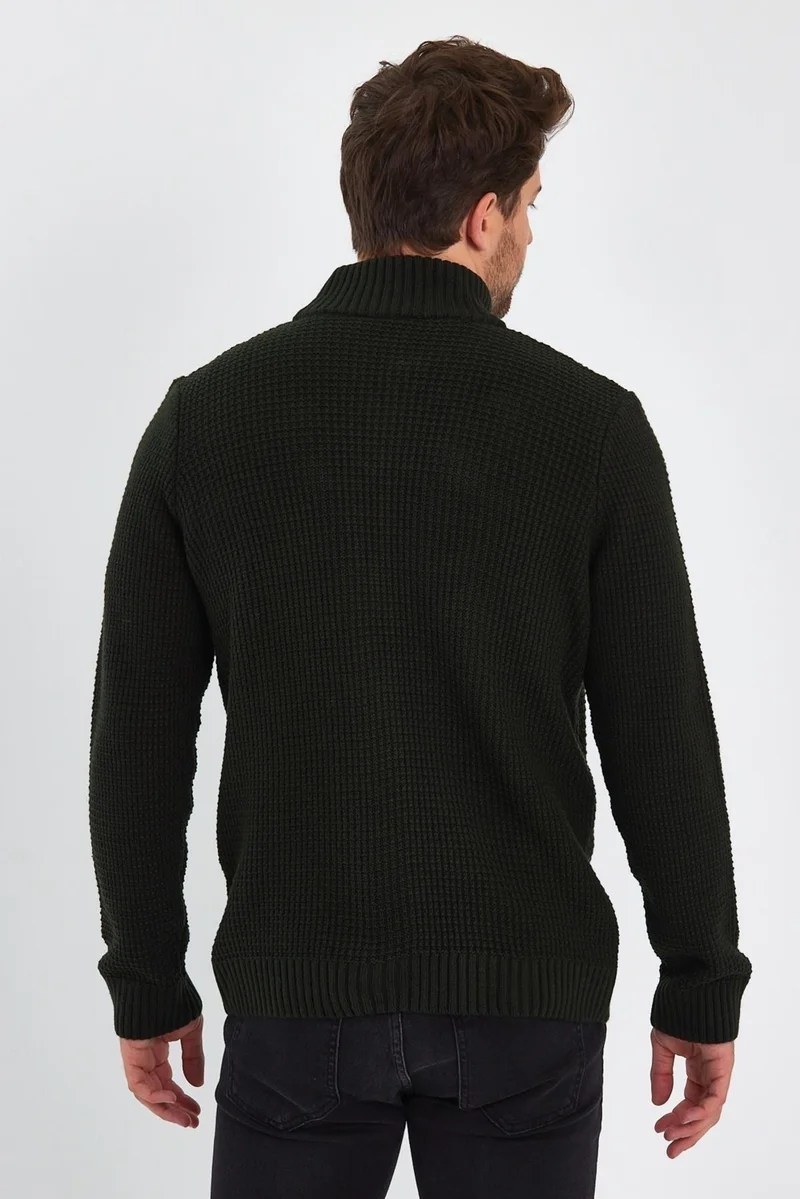 الكسندر جاردي Turtleneck Zippered Knit Cardigan (E22-5714)