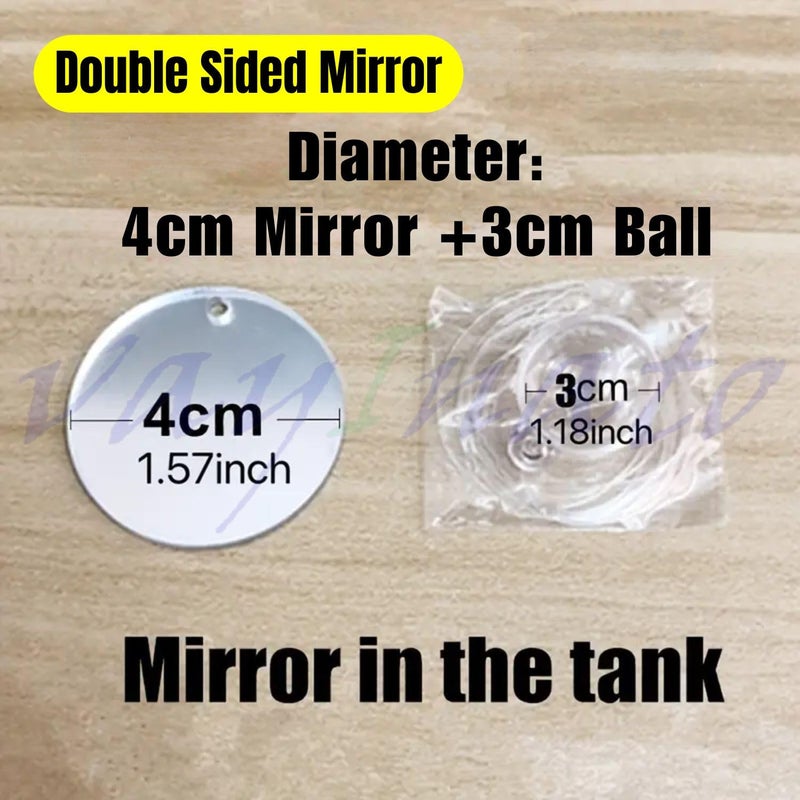 VAYINATO ® 4Cm Betta Training Round Double-Sided Mirror With Interactive Floating Ball, Exercise Circle | Smooth Edges By Petzlifeworld, Multicolor - Image 5