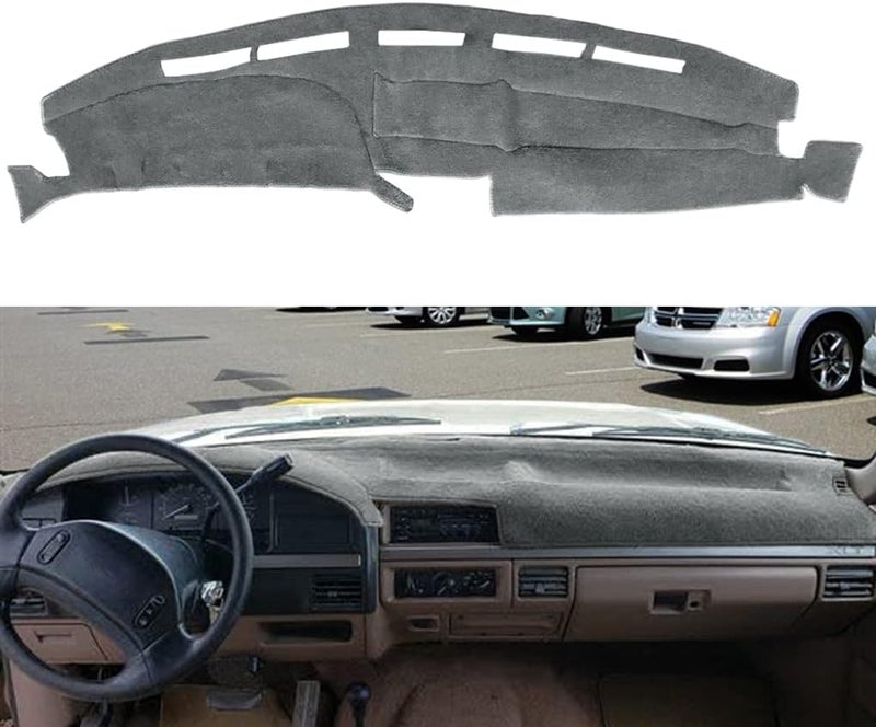AKMOTOR Dash Cover Mat for Ford F150 F250 F350 Pickup Truck (1992-1996) - Gray - Image 1