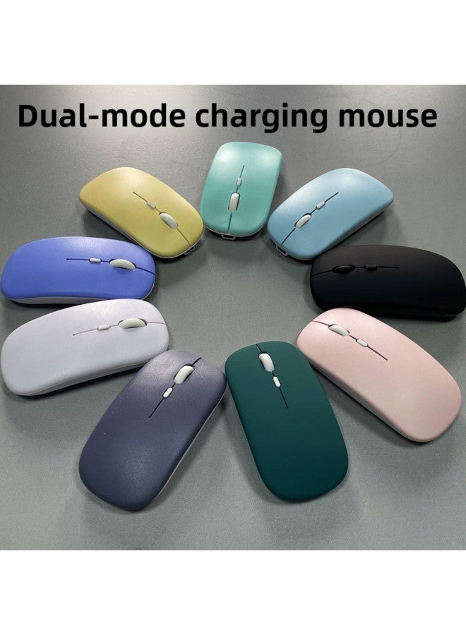 Wireless Bluetooth Mouse For Ipad Mobile Phone Tablet Keyboard 2.4gusb Dual-mode Single-mode Silent Charging-Color:Dual-Mode Mouse: Sky Blue - Image 1