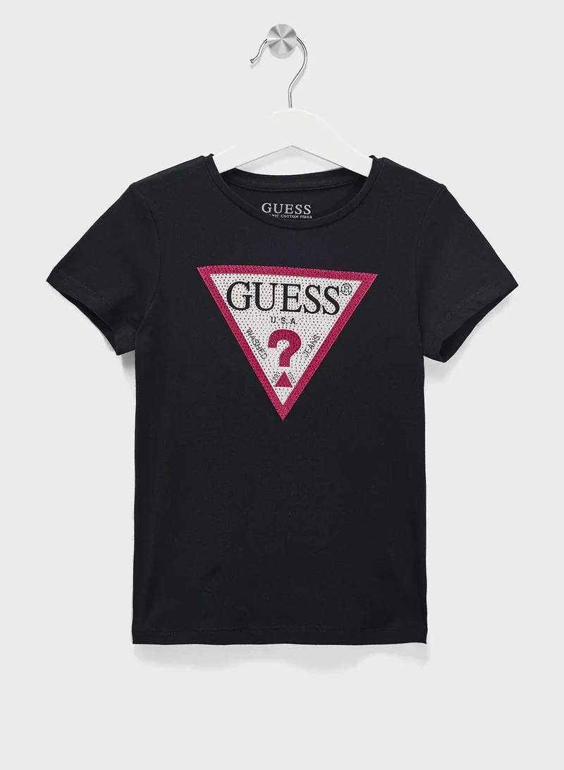 GUESS Youth Logo Crew Neck T-Shirt